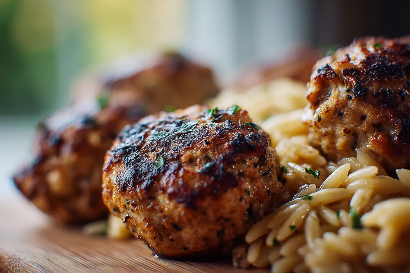 292 baked chicken meatballs with orzo 1 6989199da0953