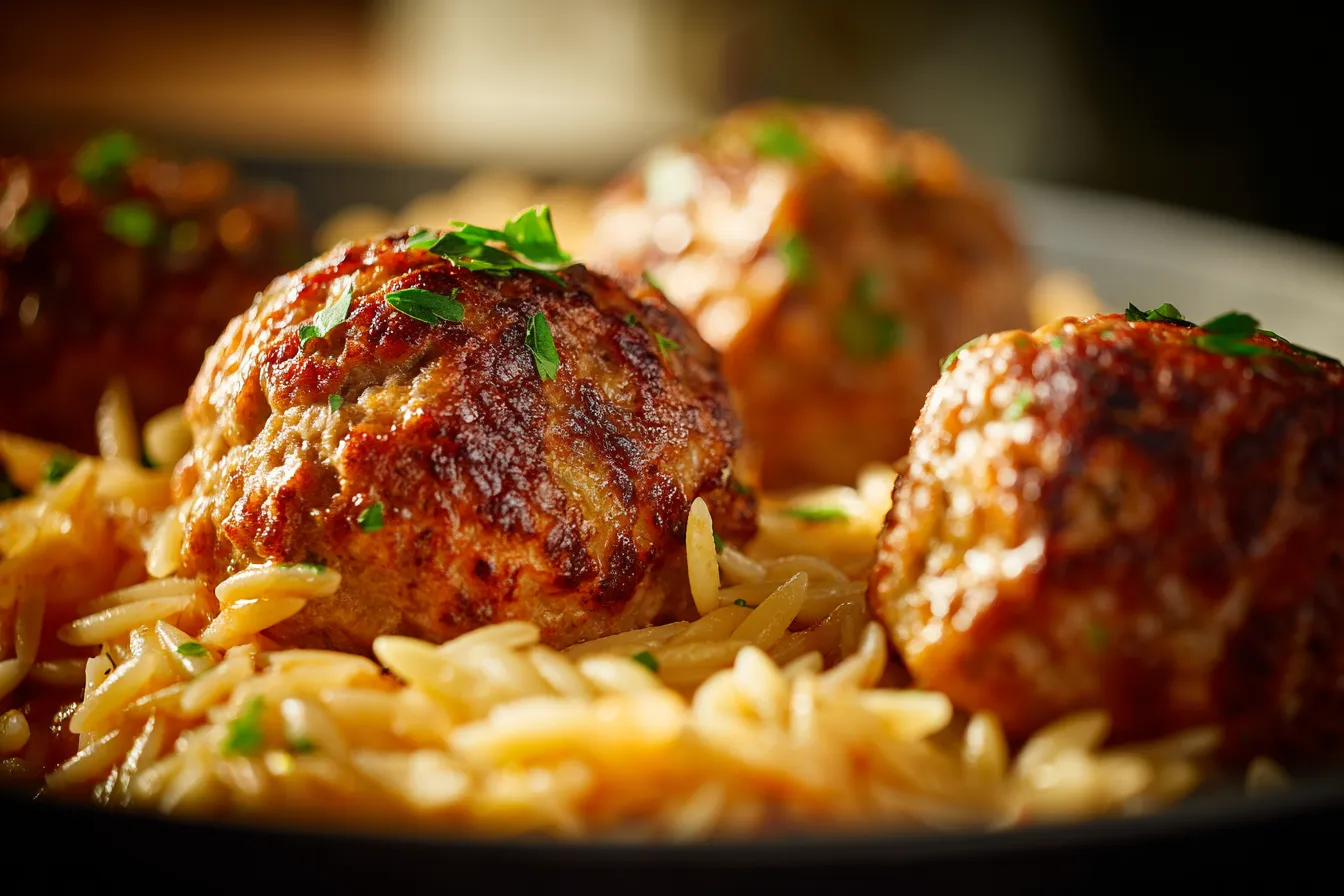 Delicious Baked Chicken Meatballs & Orzo for Easy Dinners