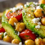 Chickpea Feta Avocado Salad