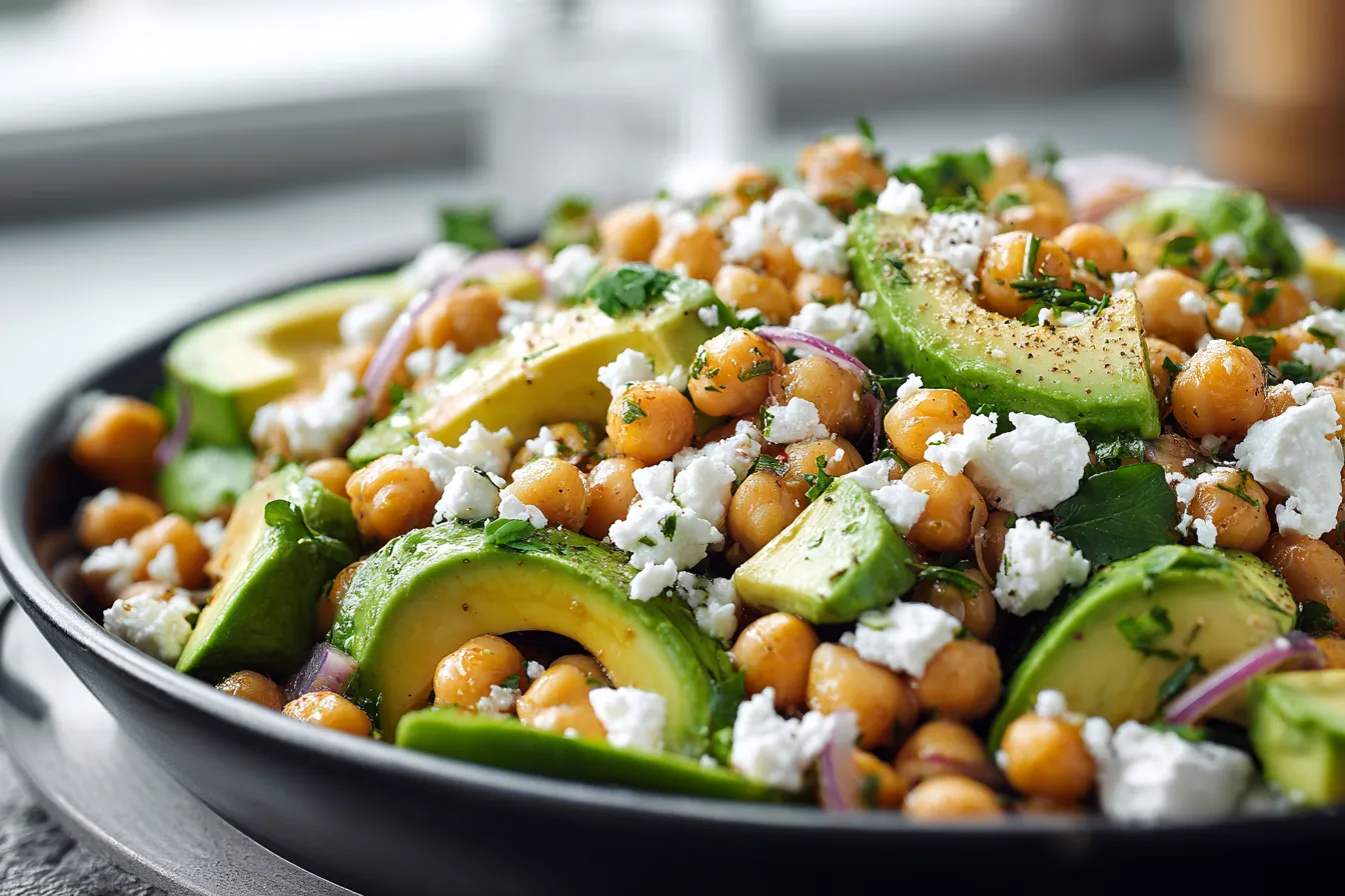 Delicious Chickpea Feta Avocado Salad for Easy Workday Lunches