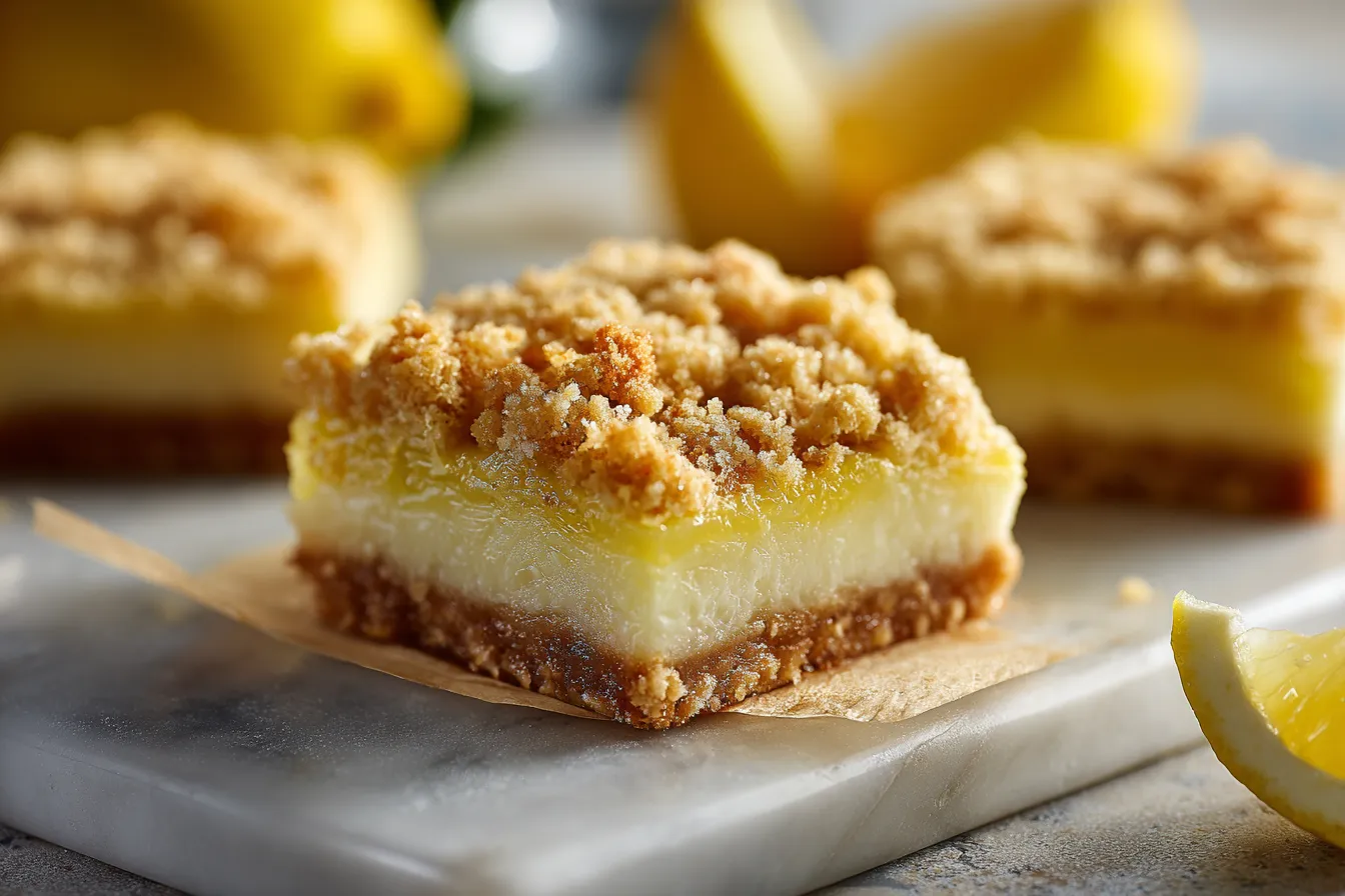 Decadent Classic Lemon Dessert Bars with Soft Crumb Topping