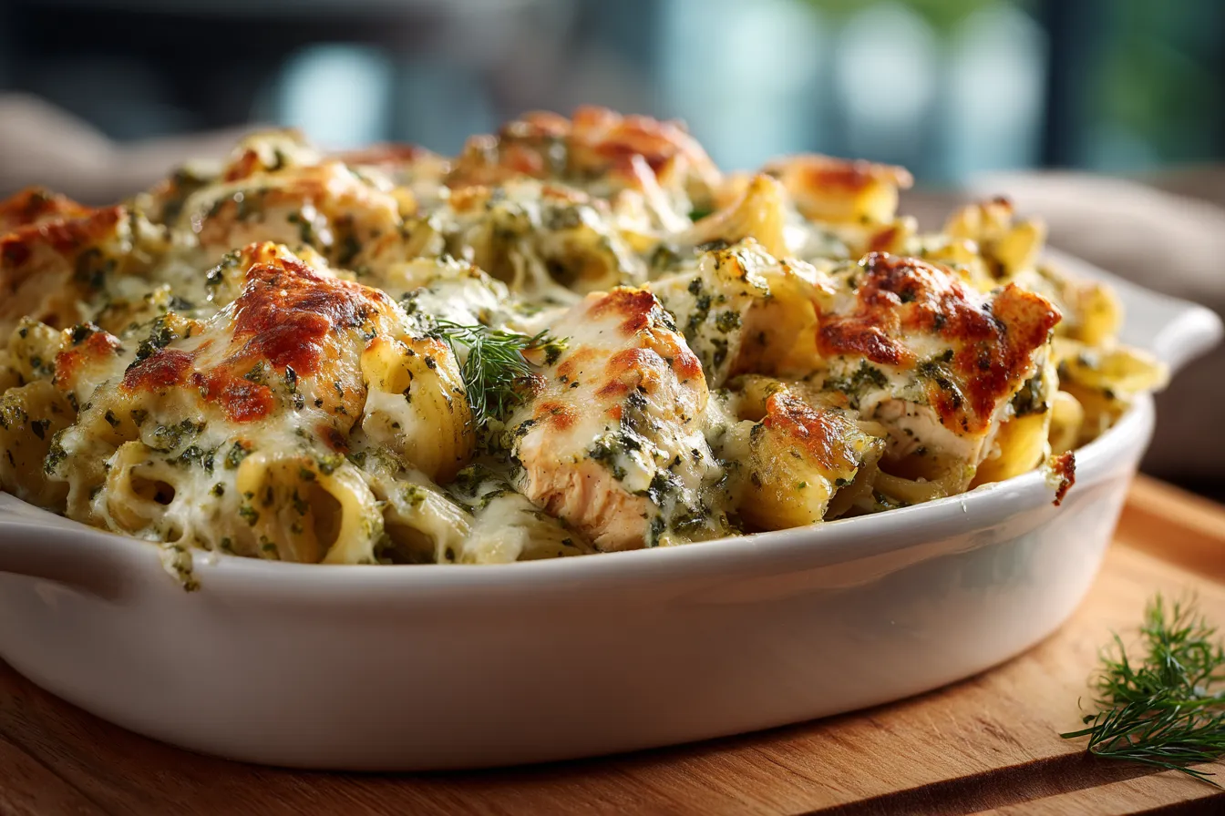 292 creamy pesto chicken pasta bake easy recipe 4 699ce80189b43