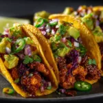 Crunchy Chicken Tacos with Poblano and Avocado Jalapeño Salsa