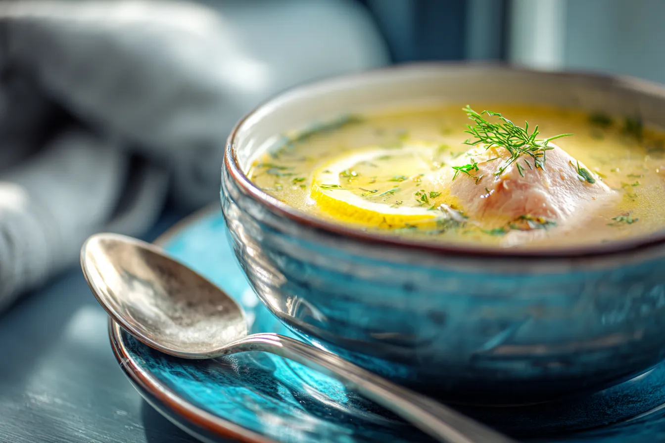 Easy Light Lemon Chicken Soup w/ Herbs for Busy Weeks!