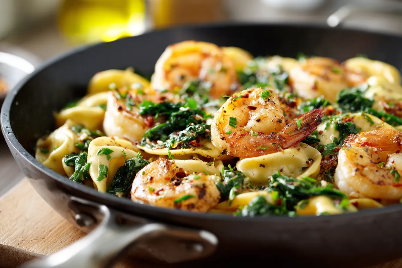 292 one pan shrimp and spinach tortellini for simple meal planning 4 69a044d9eb3a7