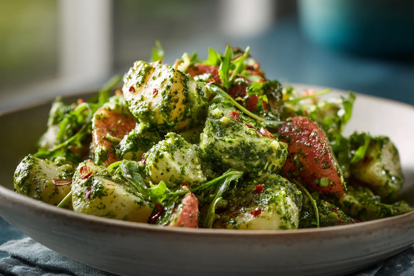 292 pesto arugula potato salad for simple vegetarian dinners 2 6993920e4b84e