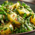 Pesto Arugula Potato Salad for Simple Vegetarian Dinners