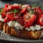 Roasted Strawberry Whipped Ricotta Toast for Easy Morning Prep