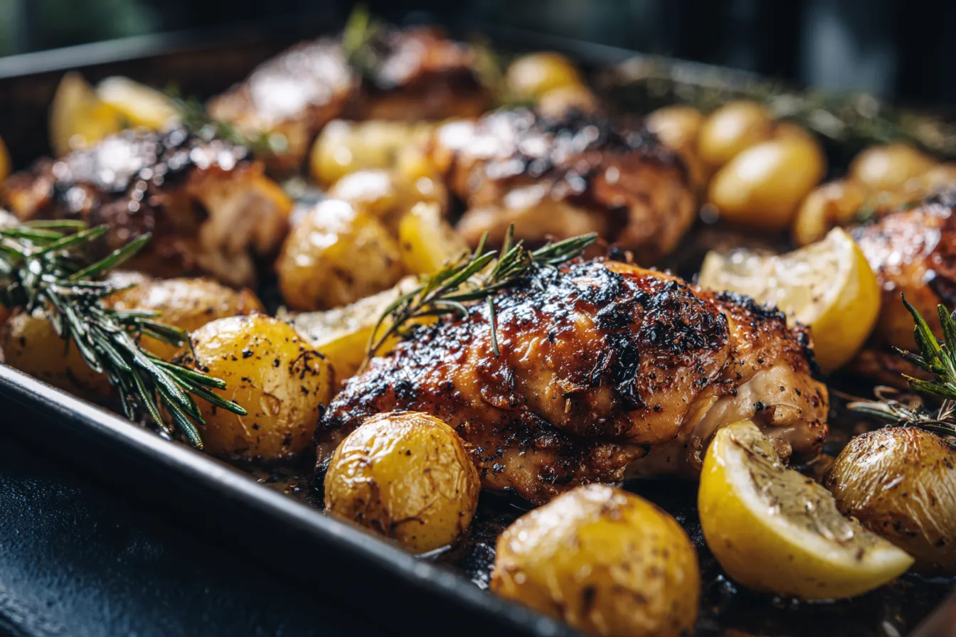 Irresistible Sheet Pan Lemon Balsamic Chicken & Potatoes Recipe