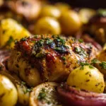 Sheet Pan Lemon Balsamic Chicken and Potatoes.