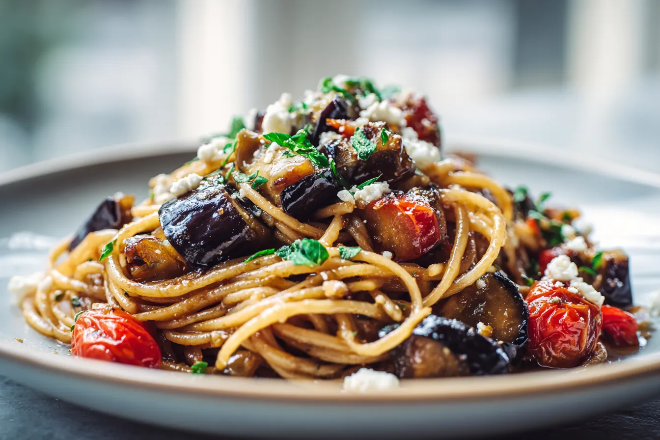 Ultimate Simple Roasted Eggplant Pasta for Meal Prep Nights