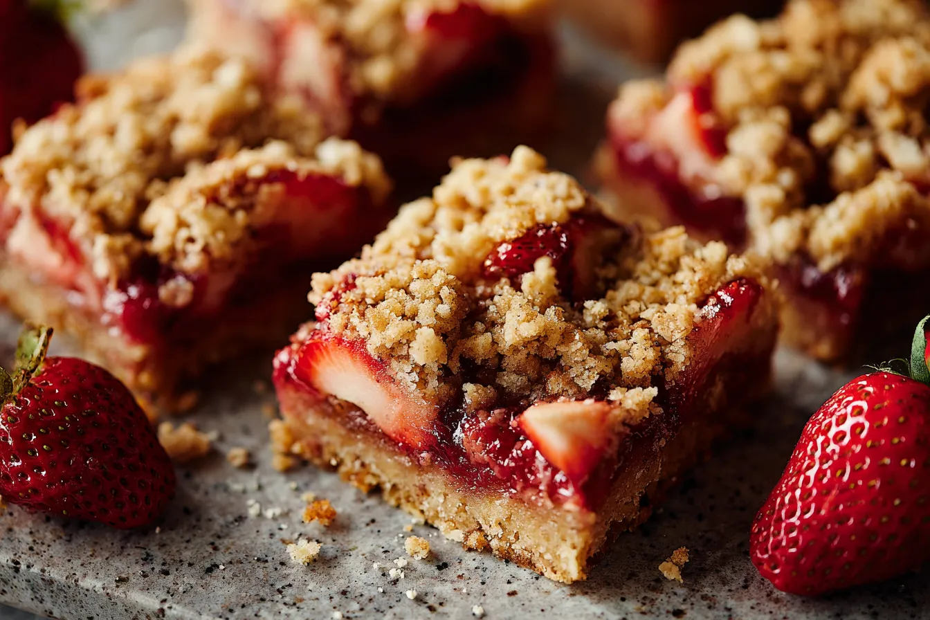 Delicious Simple Strawb Crumble Oat Squares for Workday Snacks