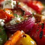 The BEST Roasted Vegetables (with Feta Sauce!)