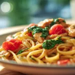 Tomato Spinach Chicken Pasta