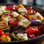 Weeknight Roasted Vegetables with Creamy Feta Drizzle