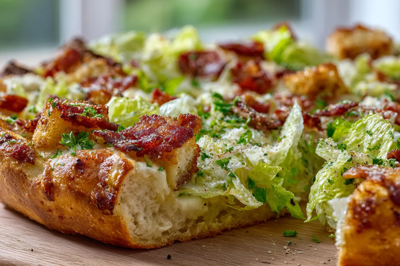 Savory Chicken Crust Caesar Salad Pizza: Deliciously Unique!