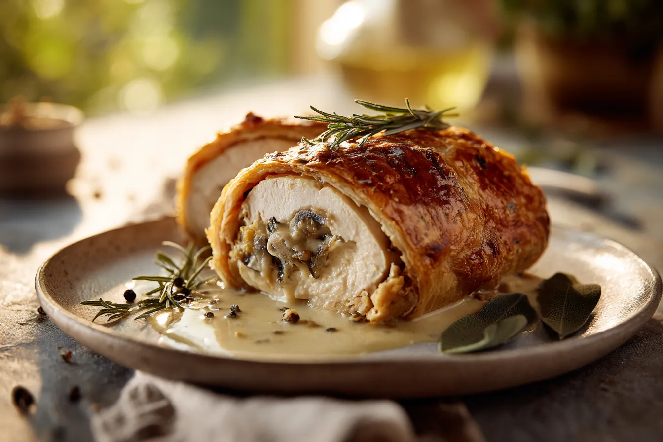 Savory Chicken Wellington w/ Dijon Cream Sauce Recipe Delight