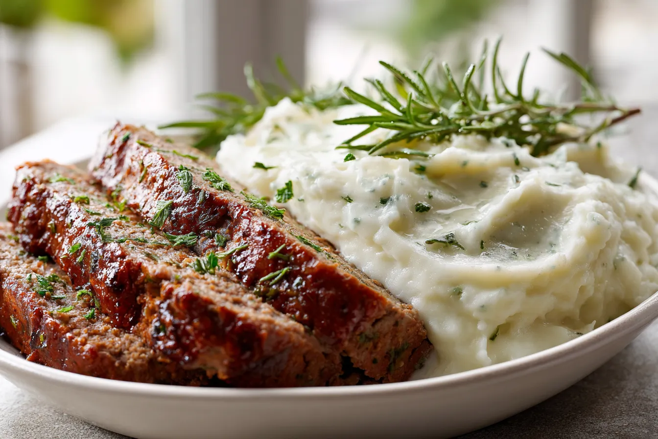 292 classic meatloaf with creamy herb mashed potatoes 1 69b75d402df8f