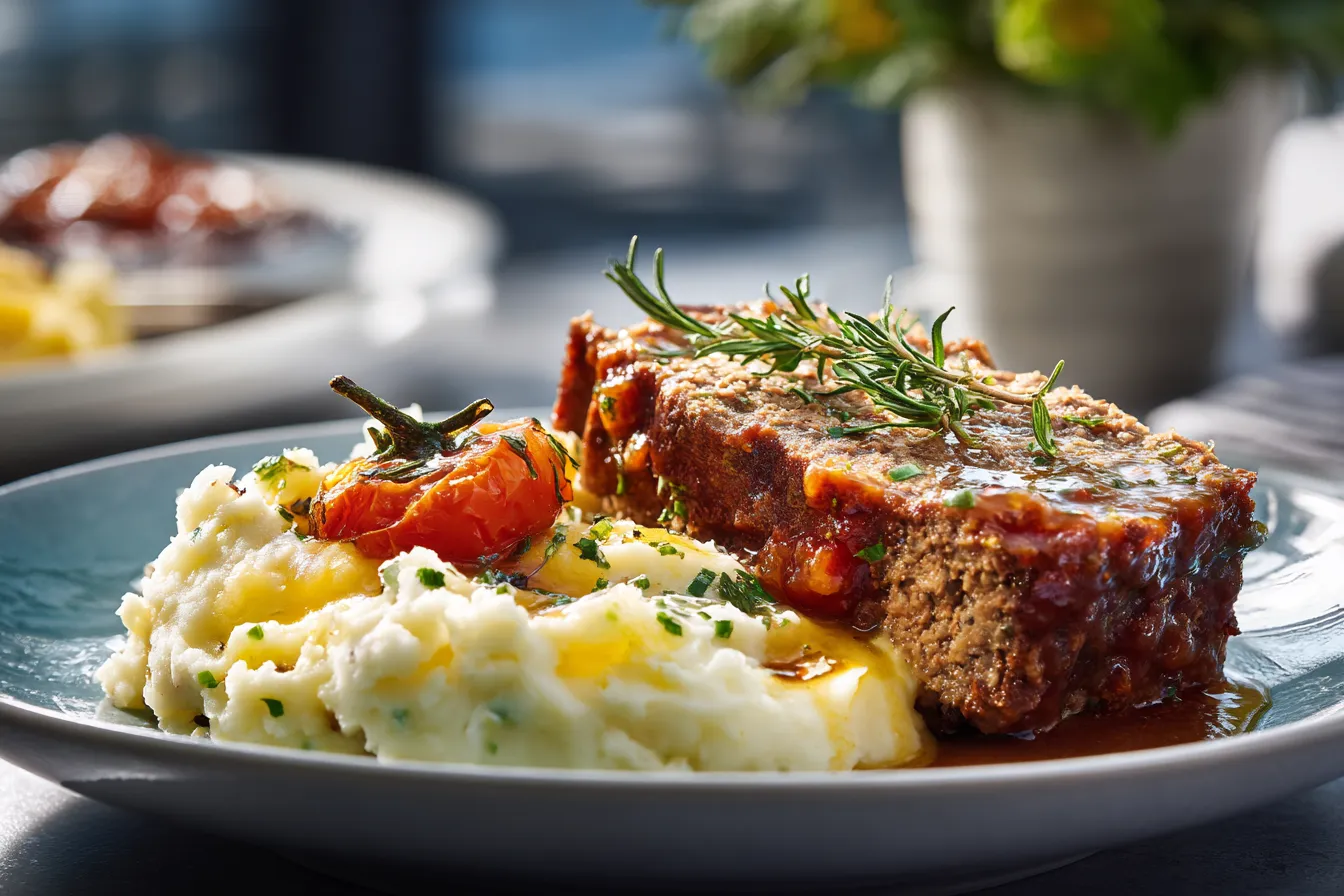 Savory Classic Meatloaf & Creamy Herb Mashed Potatoes Recipe