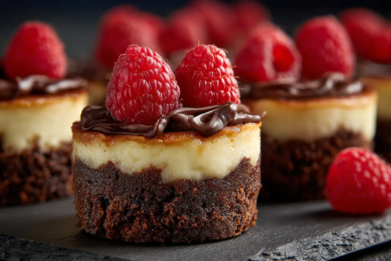 Indulge in Decadent Mini Cheesecakes w/ Fudgy Brownie Base