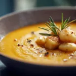 Delicious Creamy Butternut Squash Soup with Soft Gnocchi