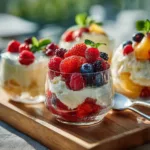 Delightful Mini Trifles with Fresh Fruits and Cream