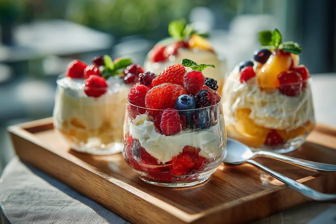 Irresistible Mini Trifles: Fresh Fruits & Cream Delight