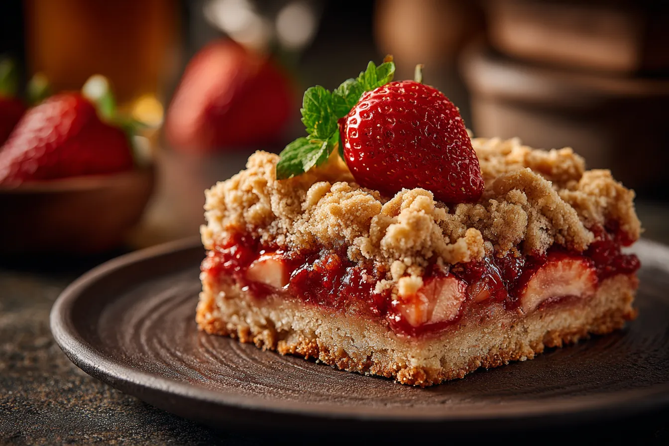 Delicious Strawberry Oat Squares: Soft Crumble Topping Recipe