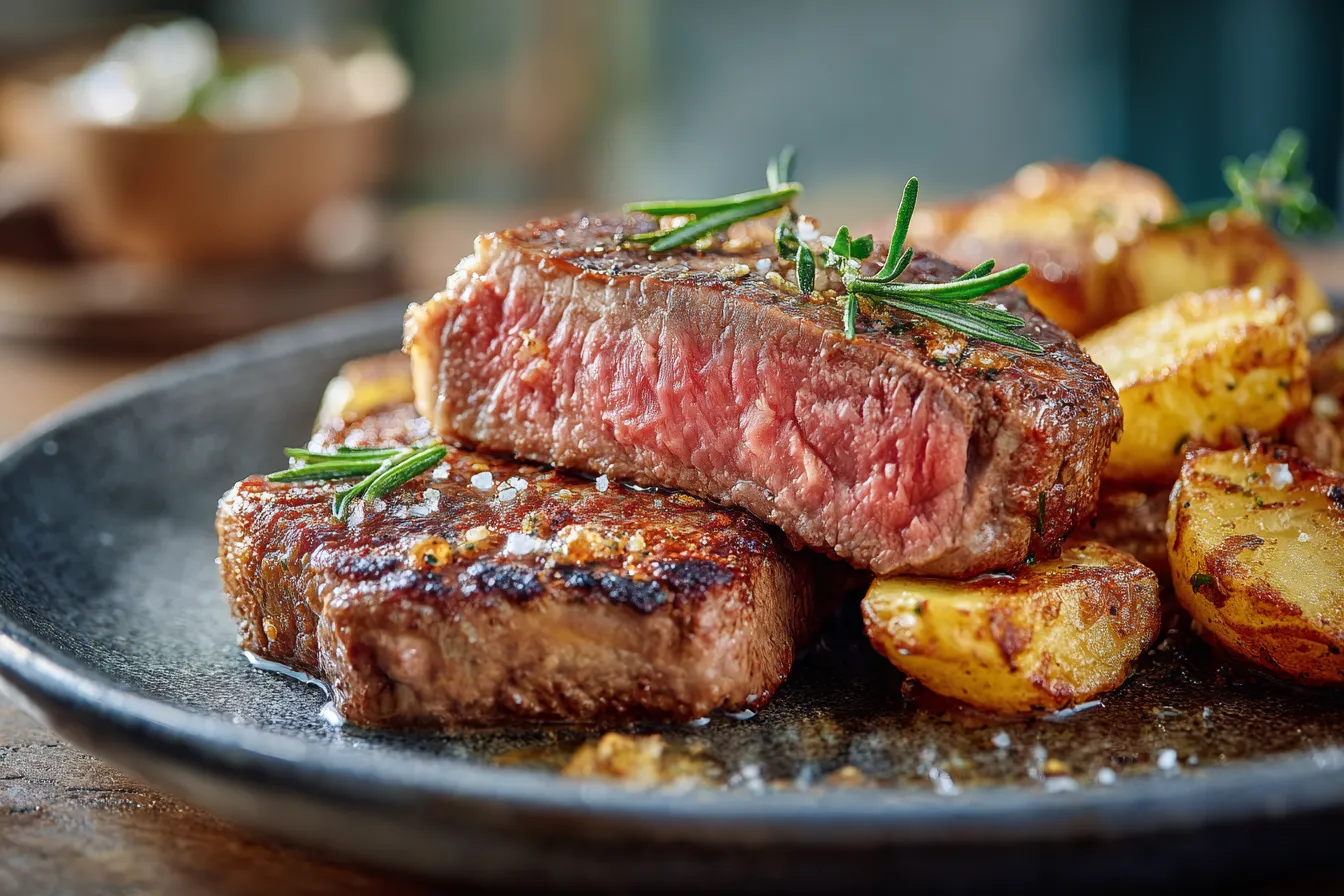 292 garlic butter steak bites with crispy potatoes quick skillet dinner 2 69bd5e71c14f7