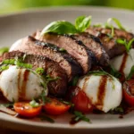 Grilled Flank Steak Caprese with Balsamic Dressing