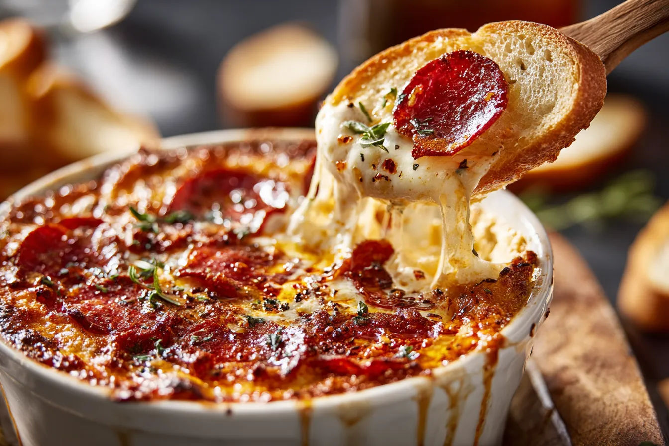 Irresistible Hot Honey & Basil Pepperoni Pizza Dip Recipe