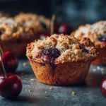 Irresistible Cherry Cobbler Muffins