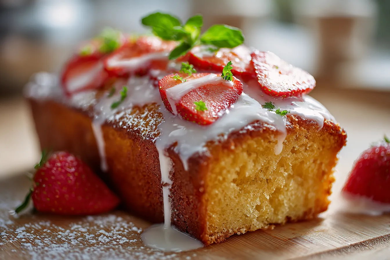 Delicious Light Straw-Vanilla Pound Cake for Afternoon Breaks
