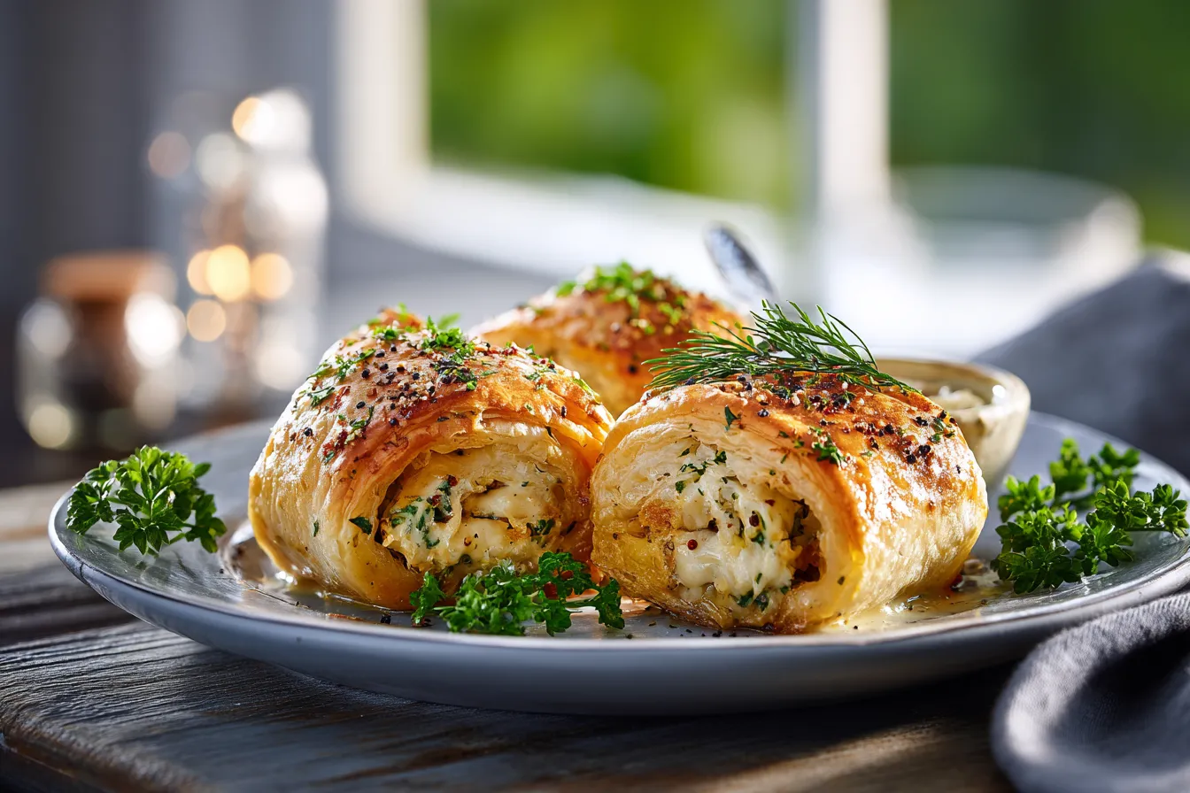292 lighter chicken pastry rolls with mustard pan sauce 1 69b184517a57a
