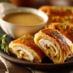 Lighter Chicken Pastry Rolls with Mustard Pan Sauce