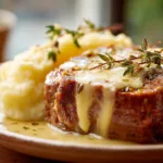Meatloaf with Mashed Potatoes and Cheese