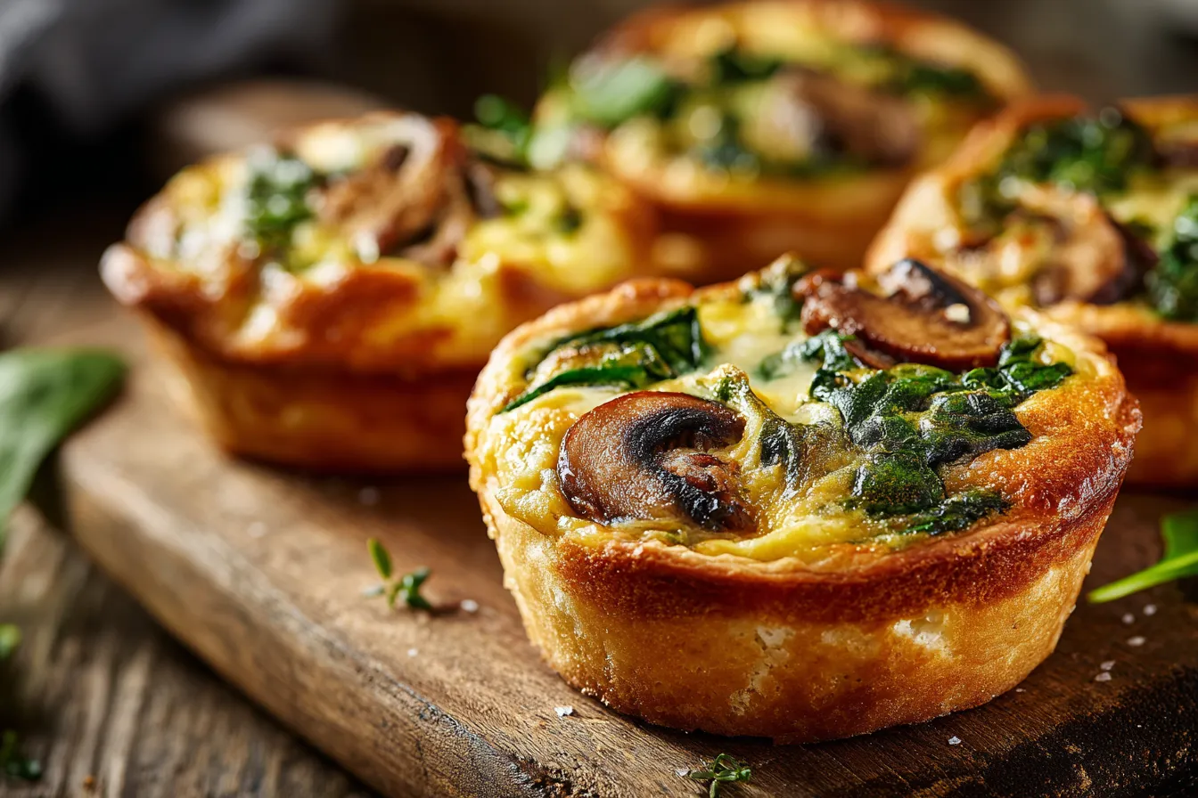 Irresistible Spinach & Mushroom Quiche Muffins Recipe Delight
