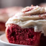 Soft Red Velvet Cinnamon Rolls with Cream Cheese Frosting