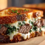 Sun-Dried Tomato Spinach & Ricotta Short Rib Grilled Cheese