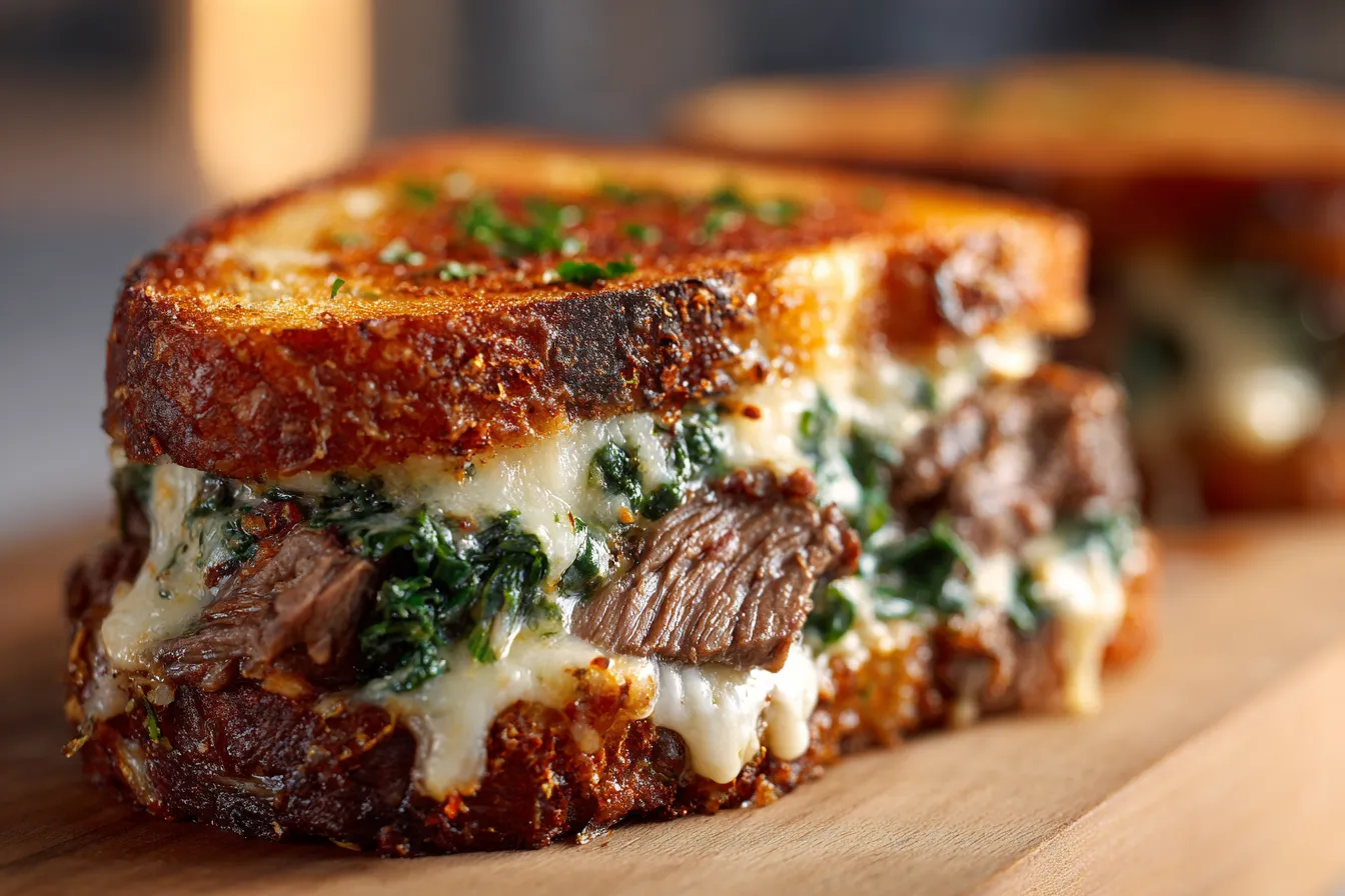 Irresistible Sun-Dried Tomato Spinach & Ricotta Short Rib Melt
