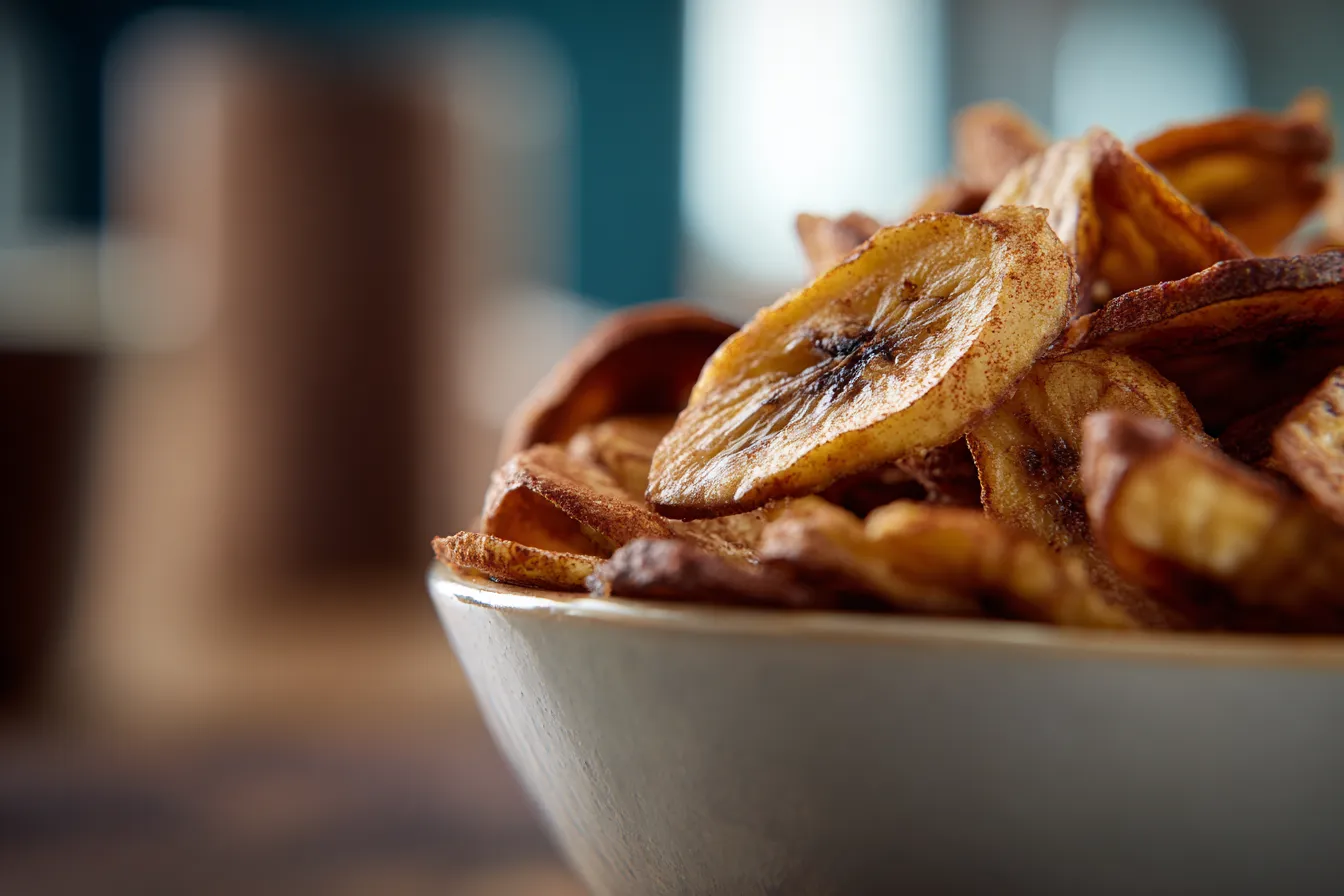 Delicious Sweet Cinnamon Air Fryer Banana Chips Recipe!