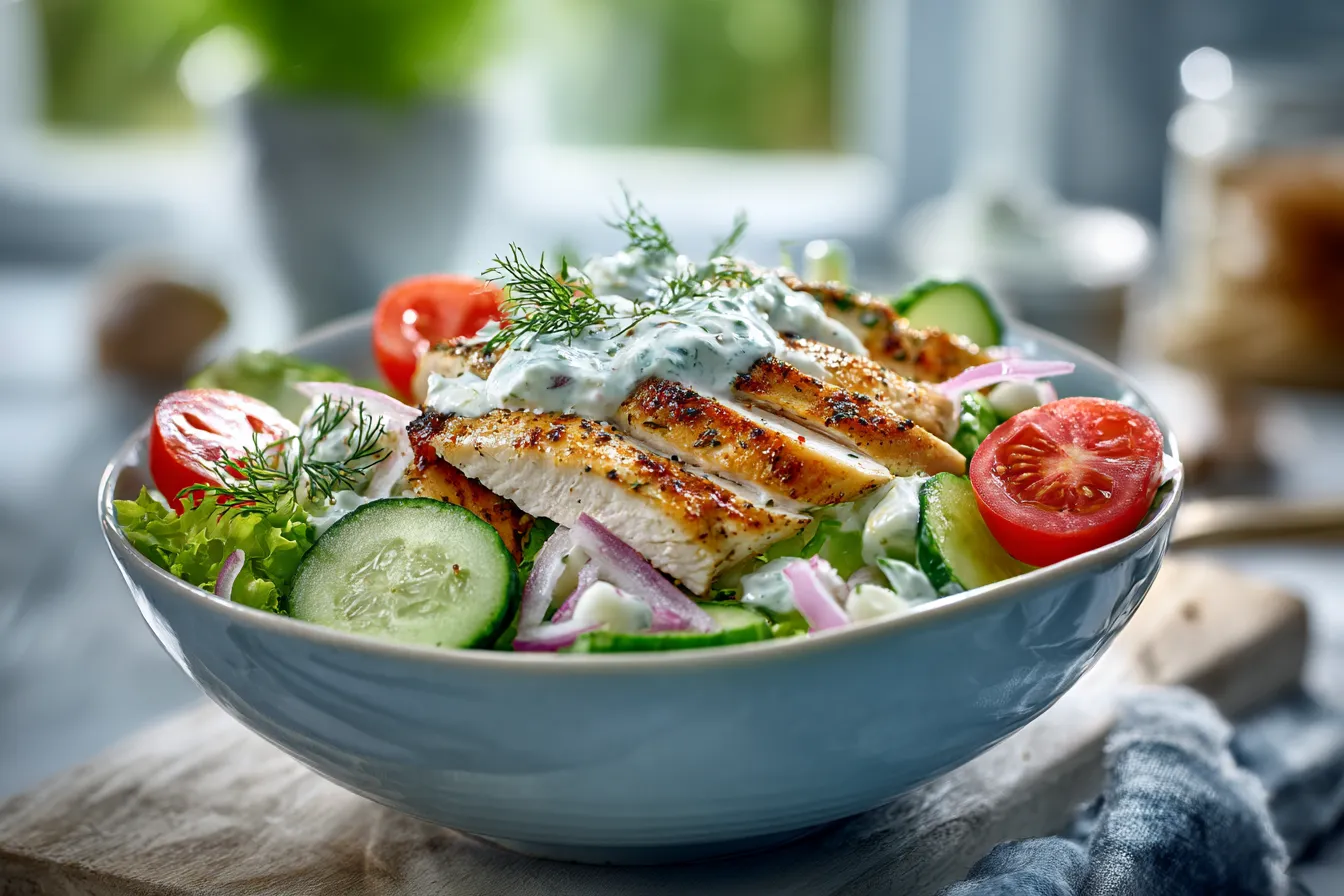 Delicious TZATZIKI CHICKEN SALAD – Crisp Flavors Unleashed!
