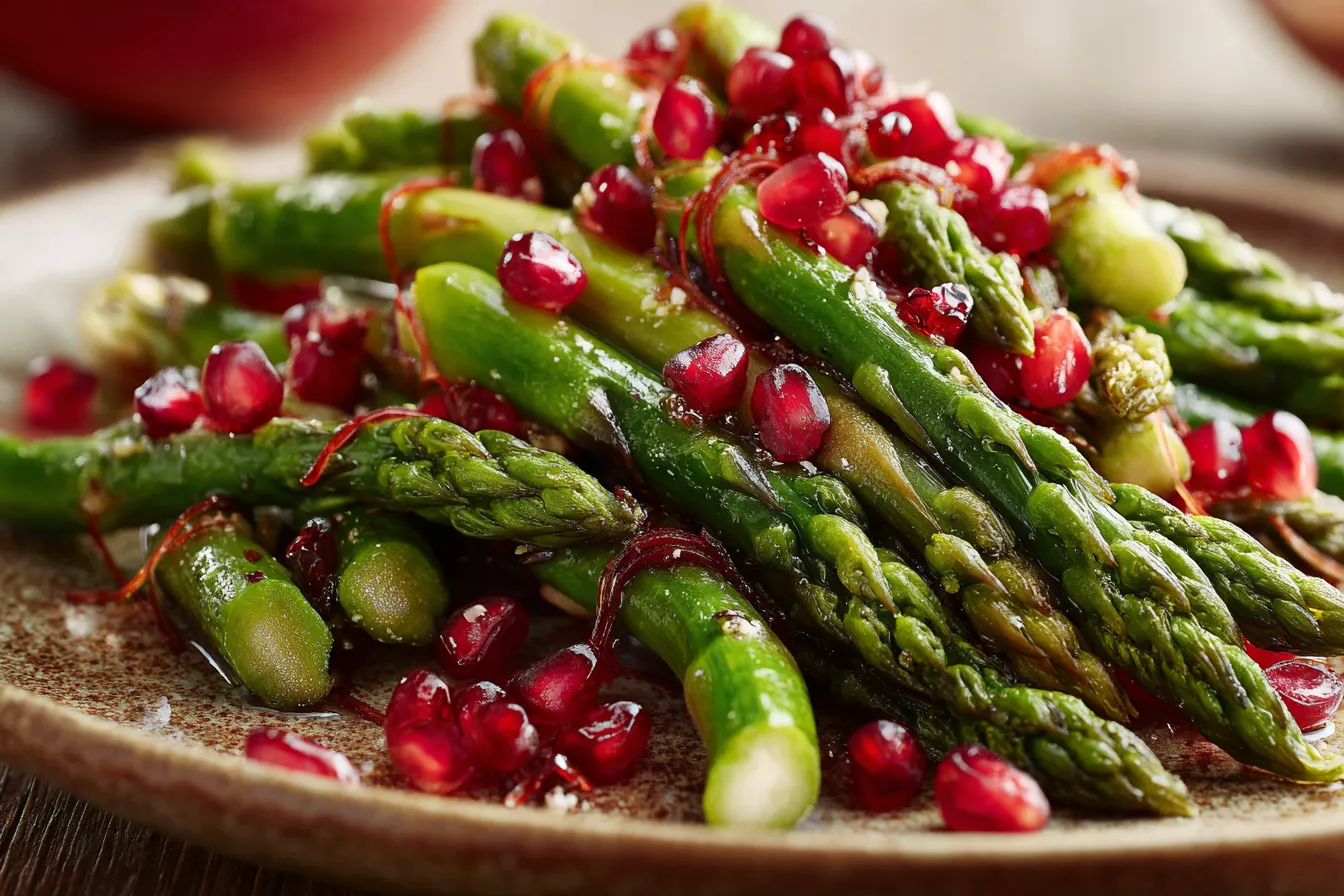 292 warm holiday asparagus salad with pomegranate seeds 3 69aa2d2018b32