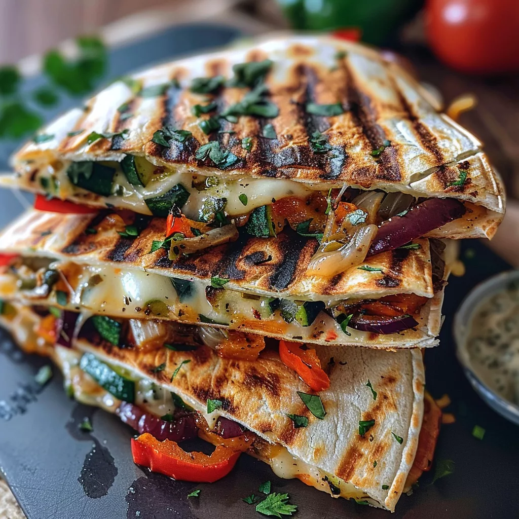 Grilled Mediterranean Veggie Quesadillas Cheesy Flavor-Packed