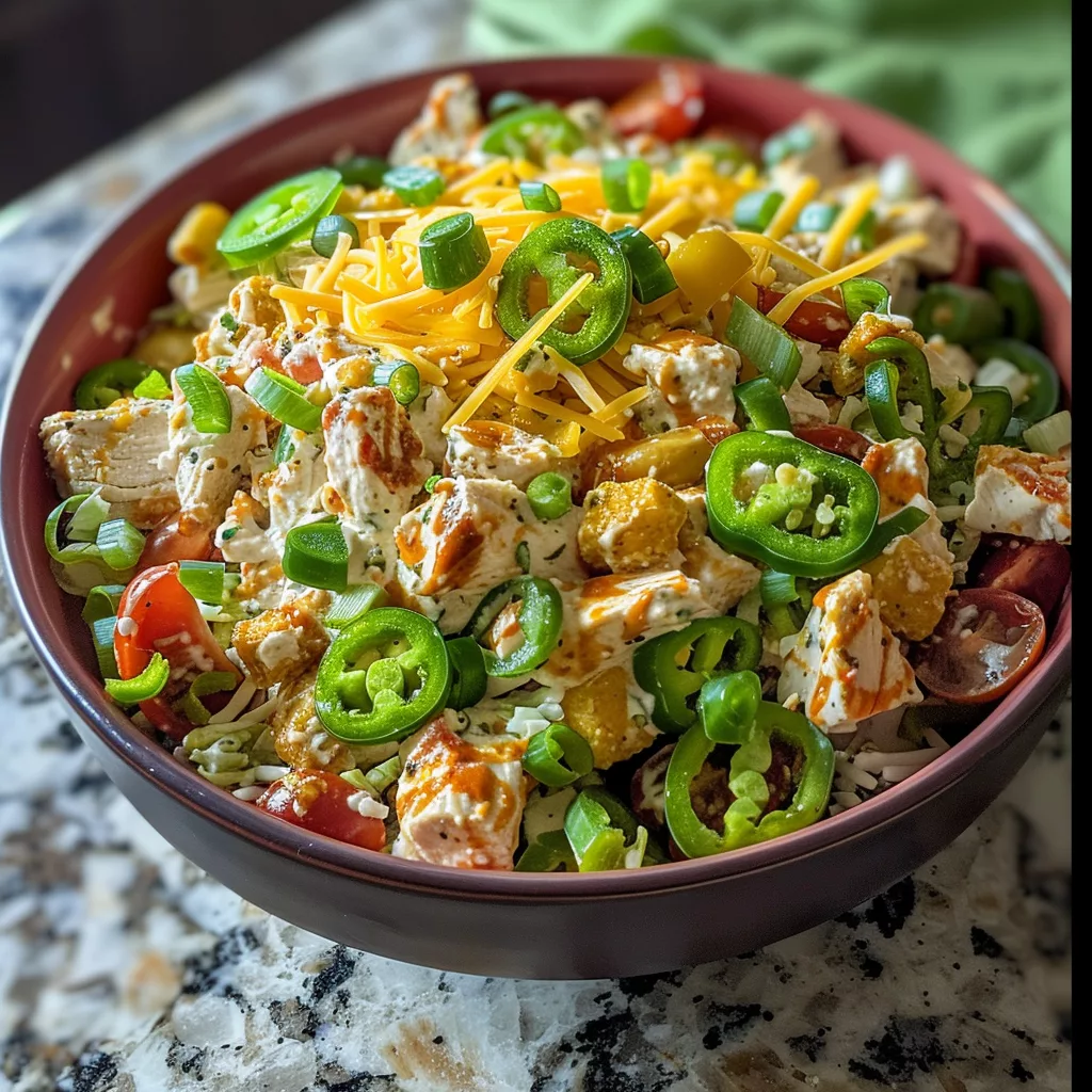 High Protein Jalapeno Popper Chicken Salad
