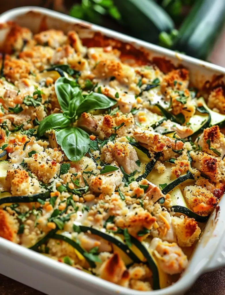 High Protein Chicken Zucchini Bake