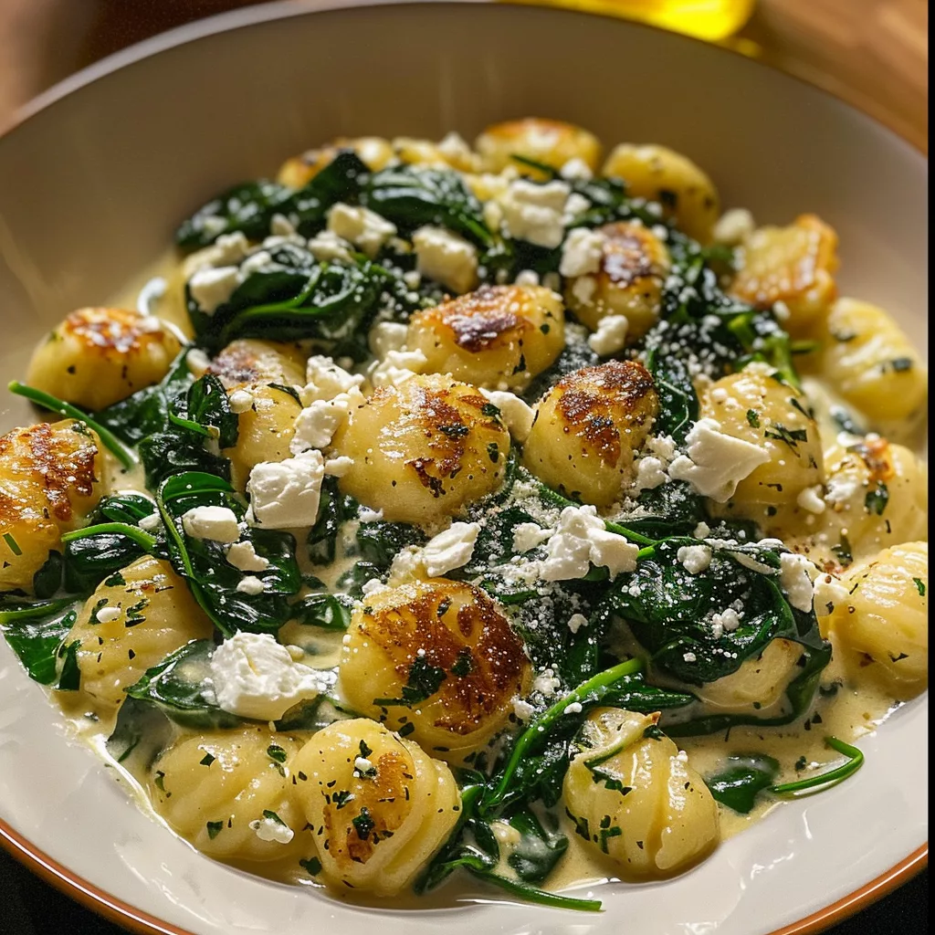Creamy Gnocchi with Spinach and Feta