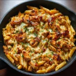 One Skillet BBQ Cheesy Chicken Pasta