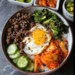 Korean-Style Ground Beef & Kimchi Bowls