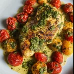 Easy Pesto Cream Chicken with Burst Tomatoes
